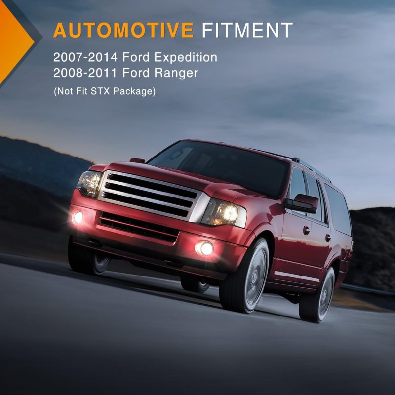 Nilight Fog Lights Assembly Compatible With 2007 2008 2009 2010 2011 2012 2013 2014 Ford Expedition 2008-2011 Ranger(Not Fit Stx Package) W/H10 12V 42W Bulbs Clear Lens - Image 5