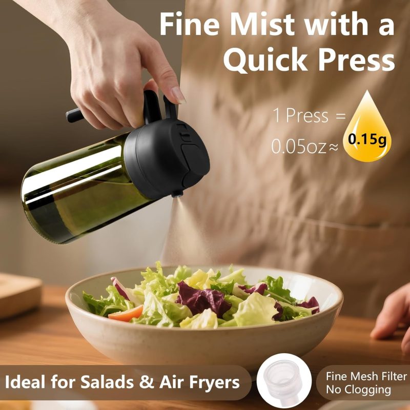 Olive Oil Dispenser And Oil Sprayer – 16Oz/470Ml Glass Light-Proof Oil Pourer For Kitchen - Image 3