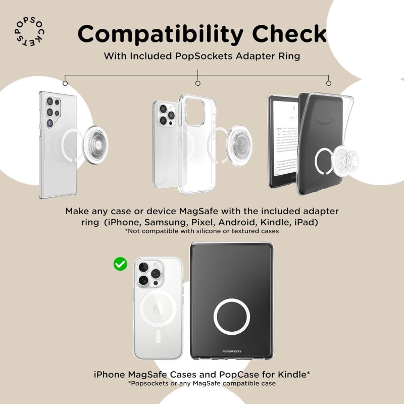 PHONE PopSockets Phone Grip for MagSafe with Kickstand Magnetic Stand Swappable Top Secure... - Image 6