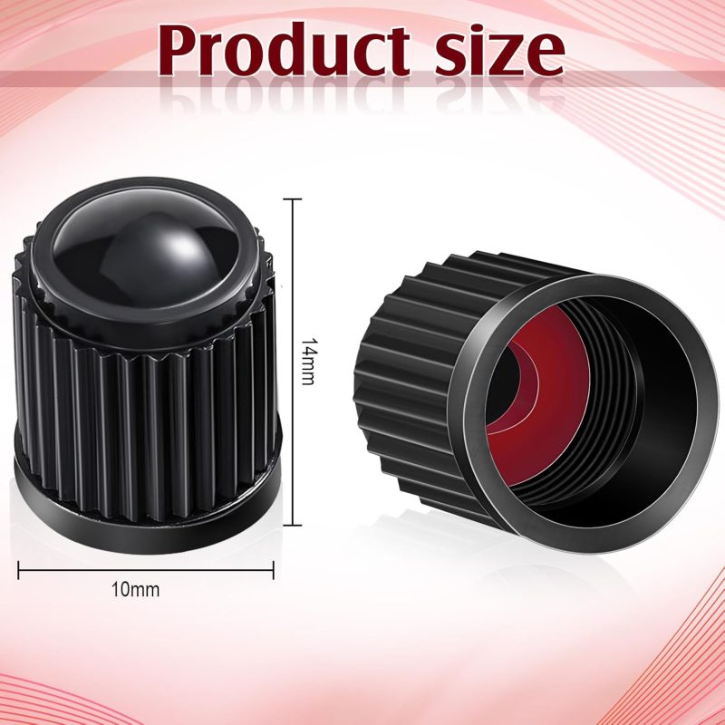 Outus 20 Pcs Tire Valve Stem Caps Car Tire Caps Plastic Universal Black Valve Stem Covers For Bike Bicycle Cars Suv Trucks Motorcycles (Black) - Image 2