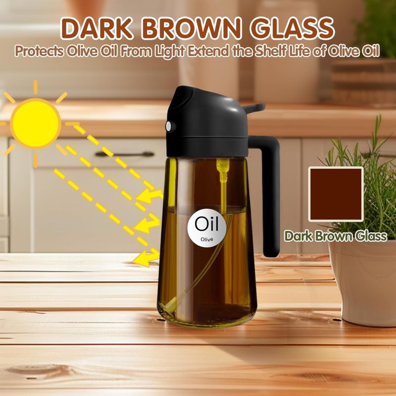 Yarramate 16Oz/470Ml Light Blocking Oil Sprayer For Cooking With Stickers - Image 2