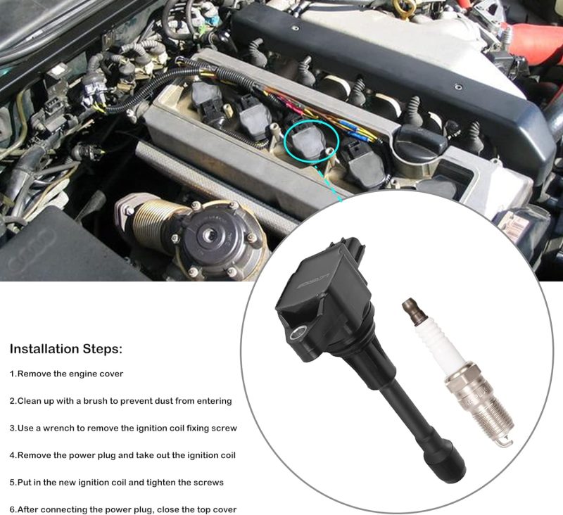 Set Of 4 Ignition Coil Pack And Spark Plugs Fits For 2007 2008 2009 2010 2011 2012 2013 Nissan Altima Versa Sentra Rogue Cube Nv200 2.5 1.8 1.6 2.0 L4 Spark Plugs Coil Packs Replaces# Uf549 & 9029 - Image 5