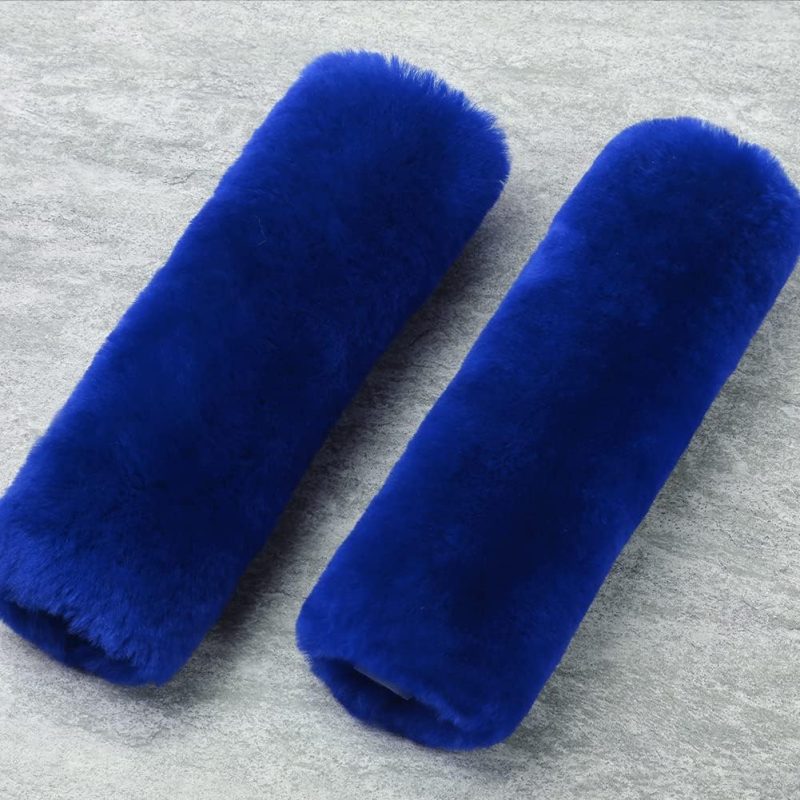 Ogland Genuine Sheepskin Soft Fuzzy Car Seat Belt Pad Cushion - Image 3