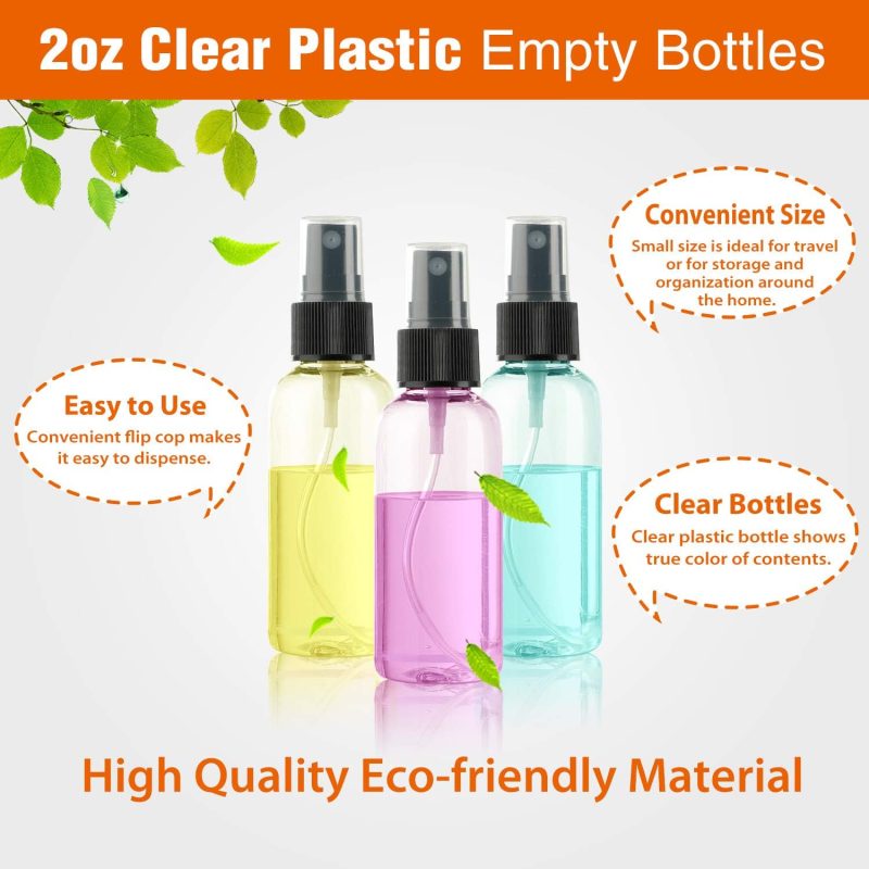 30 Pack 2 Oz Fine Mist Mini Clear Spray Bottles With Pump Spray Cap - For Essential Oils - Image 5
