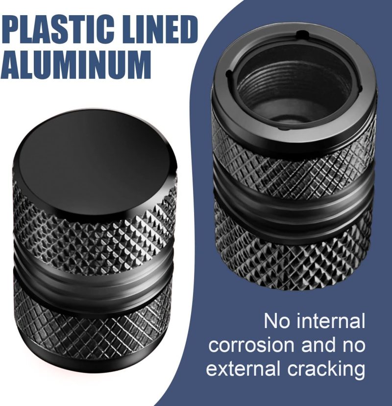 Tire Valve Stem Caps For Car Tires Air Caps Cover 8 Pack Corrosion Resistant Premium Alloy Leak-Proof Universal For Suv Truck Motorcycle Bike Black - Image 3