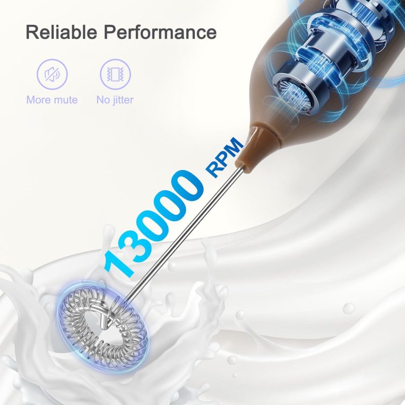 Rechargeable Milk Frother With Charging Stand & Wall Mount - Image 4