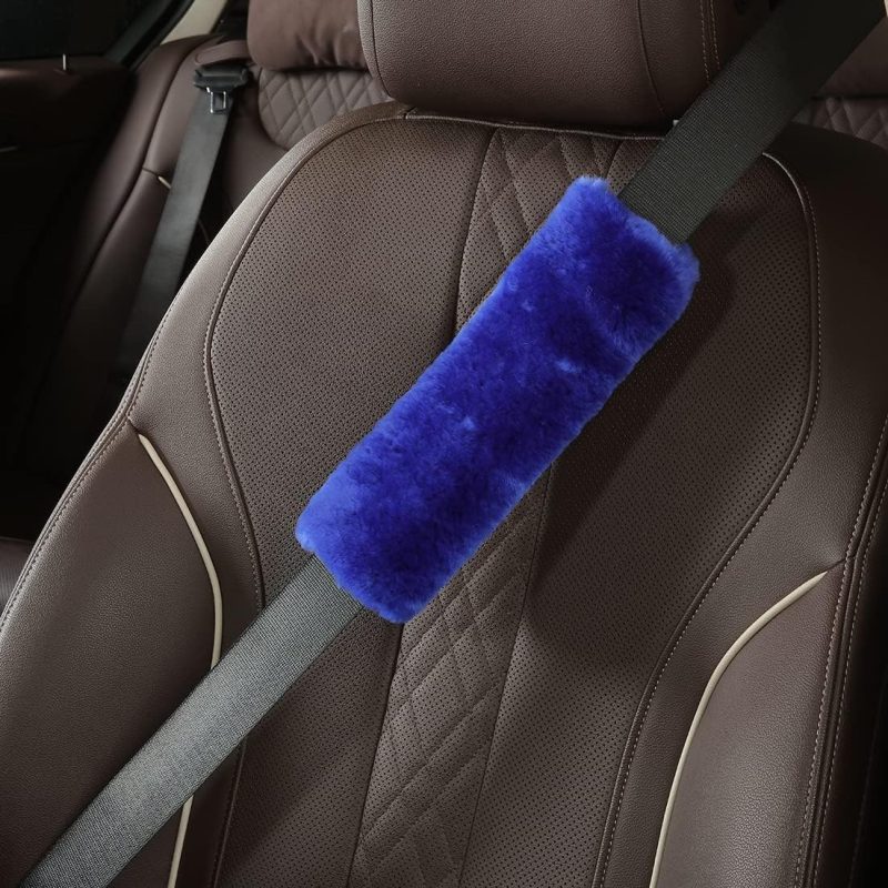 Ogland Genuine Sheepskin Soft Fuzzy Car Seat Belt Pad Cushion - Image 2