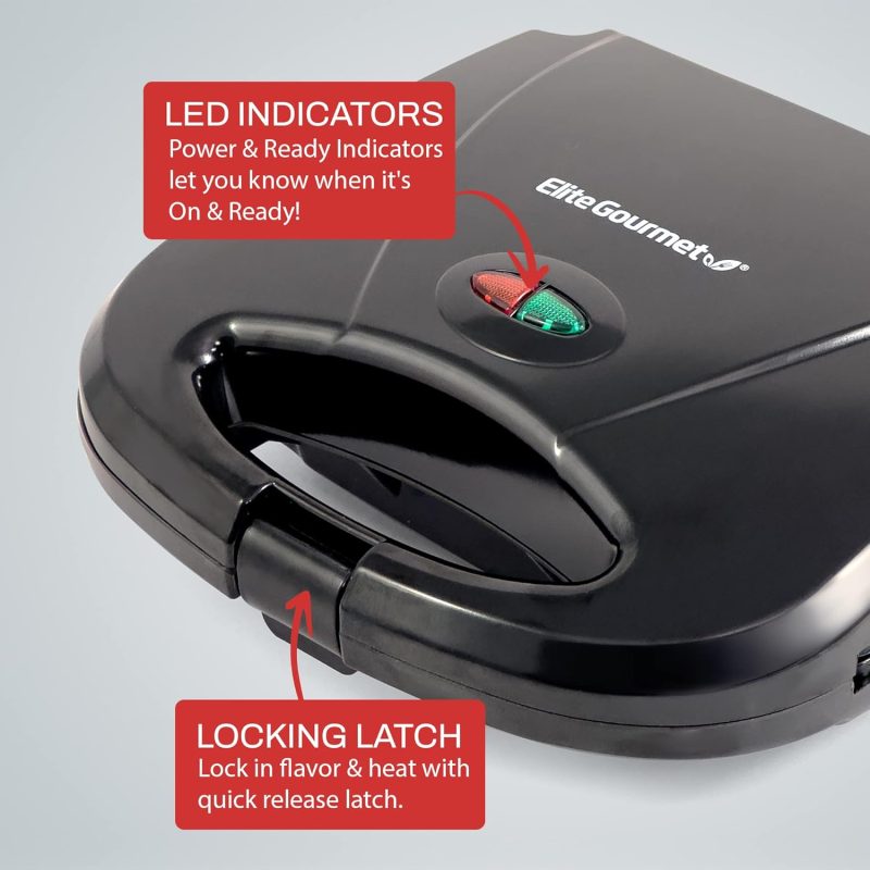 Elite Gourmet Maxi-Matic Electric Nonstick Belgian Waffle Iron Snack Maker Machine - Image 3