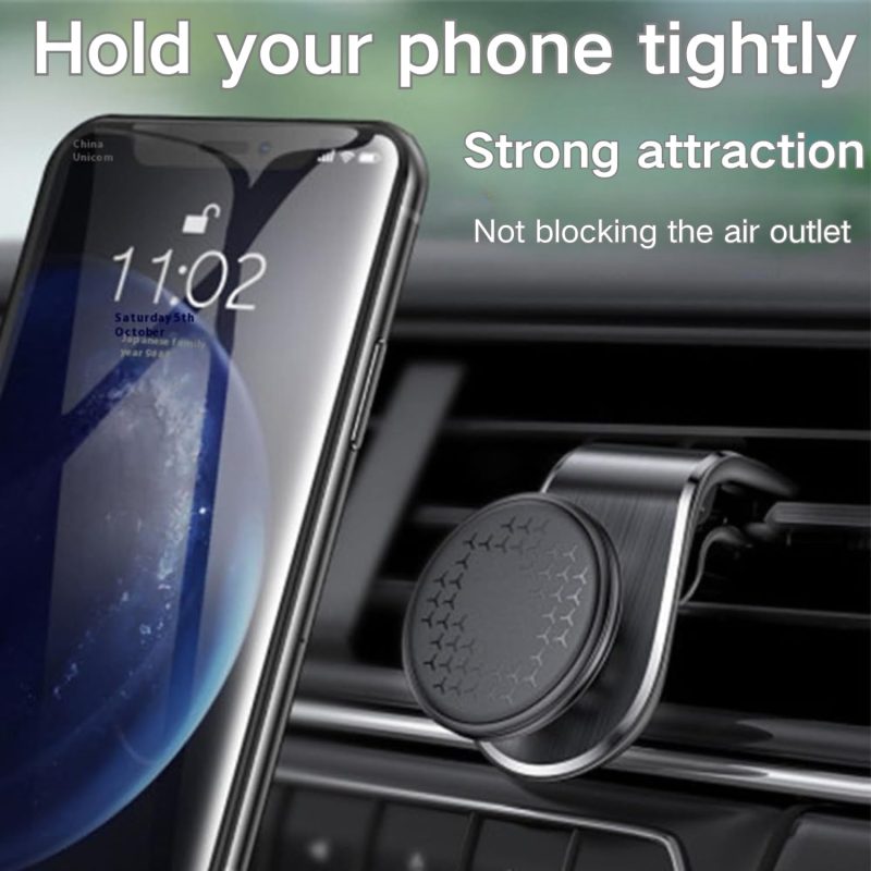 2-Pack Strong Magnetic Car Phone Holder - 360° Rotatable L-Shape Air Vent/Dashboard Mount For Iphone - Image 5