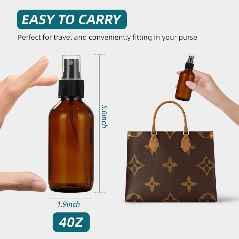 Dark Amber Glass Spray Bottles 4 Oz - Image 4