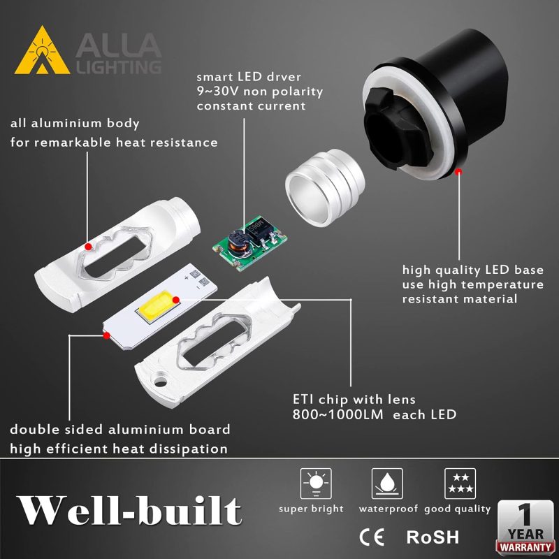 Alla Lighting 3800Lm 899 880 Led Fog Light Bulbs - Image 4
