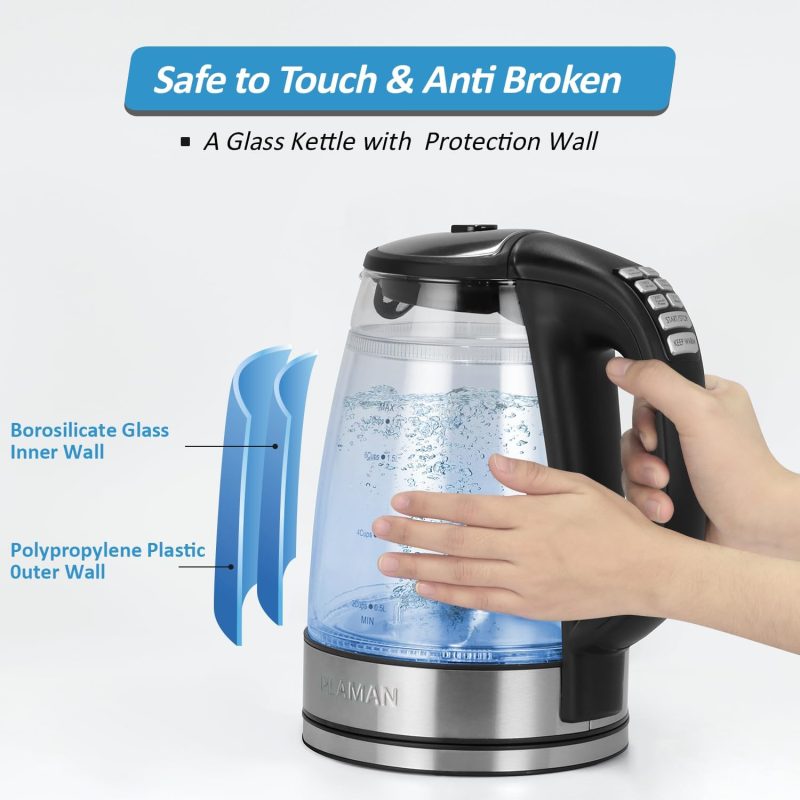 1500W Electric Kettle With Temperature Control - 6-Temp Presets For Tea/Coffee - Image 2