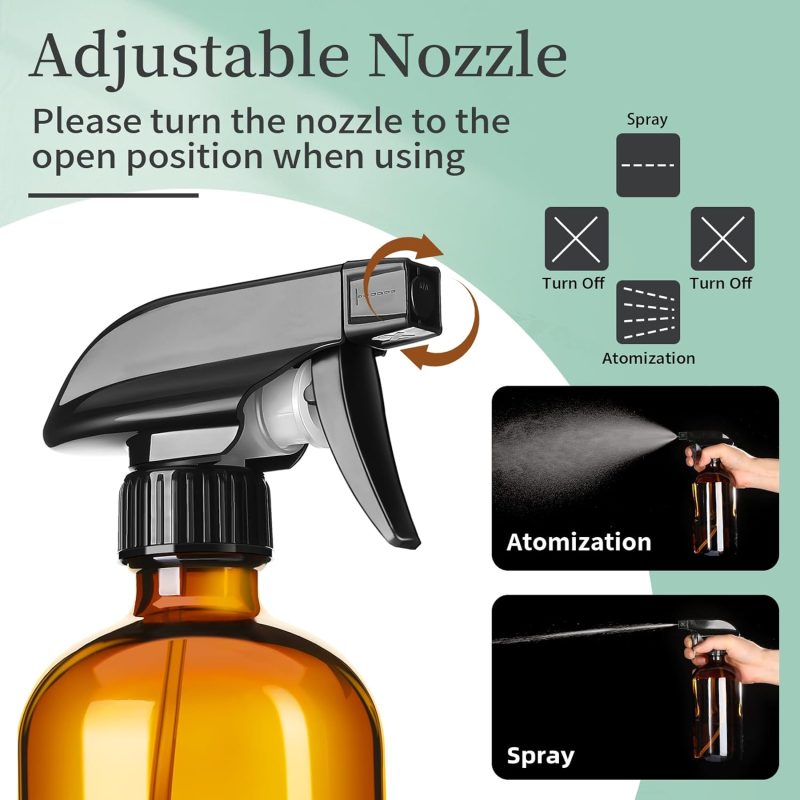 8Oz Amber Glass Spray Bottles - Image 3