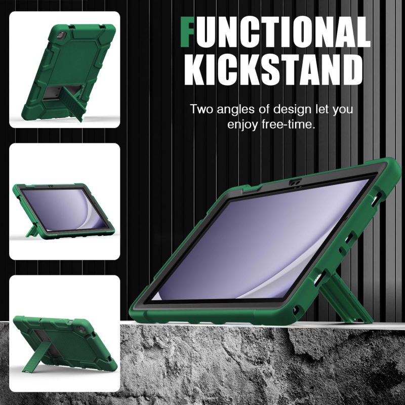 2024 Case for Samsung Galaxy Tab A9+/A9 Plus 11” 2024 Model (SM-X210/X216/X218) Heavy Duty Shockproof Rugged High Impact Protective Case Alpine Green - Image 3