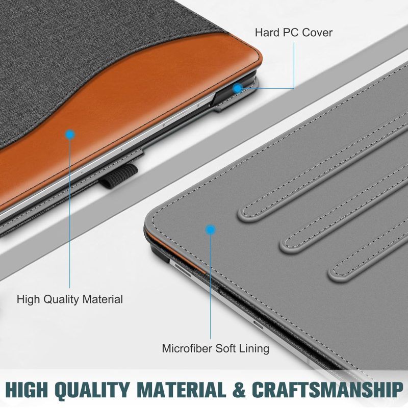 S10 Fintie Case for Samsung Galaxy Tab S10 Lite/ S10 FE/ S9 FE 5G 10.9 Inch/Tab S9 11 Inch with S Pen Holder Multi-Angle Viewing Protective Cover with Pocket Auto Sleep/Wake Denim Gray - Image 5