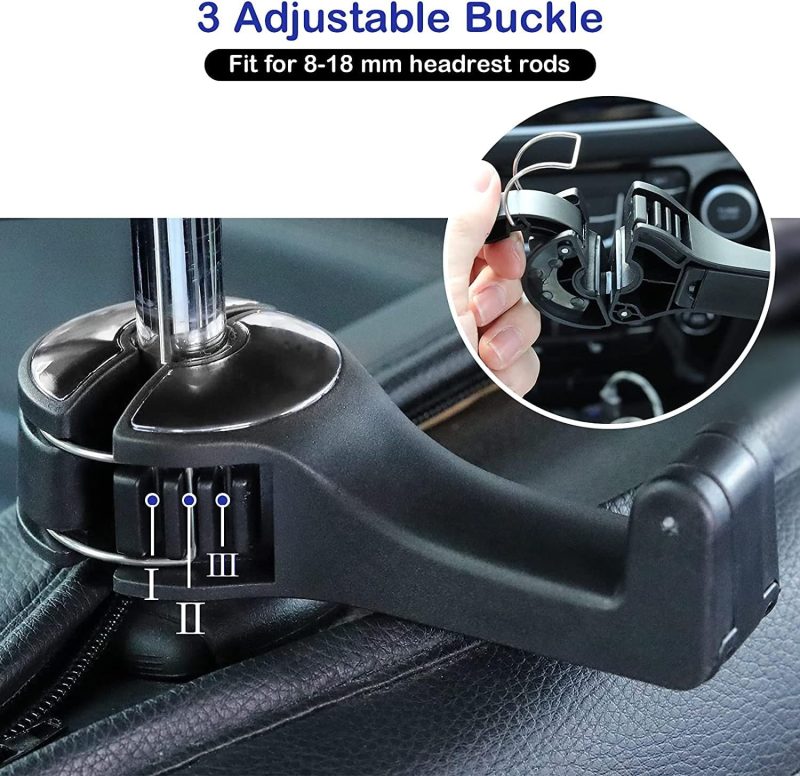 Toovren Upgraded 2 Pack Car Headrest Hidden Hook 2 In 1 Car Seat Hooks With Phone Holder For Purse - Image 3