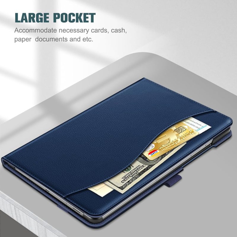 S10 Fintie Case for Samsung Galaxy Tab S10 Lite/ S10 FE/ S9 FE 5G 10.9 Inch/Tab S9 11 Inch with S Pen Holder Multi-Angle Viewing Protective Cover with Pocket Auto Sleep/Wake Dark Blue - Image 6