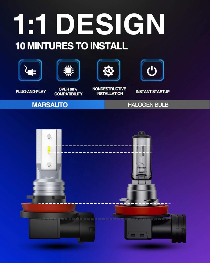 Marsauto H11 H8 H16 Led Fog Light Bulbs - Image 3