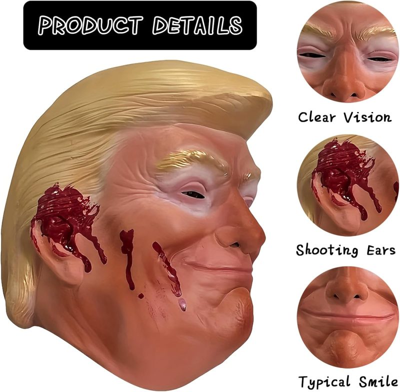 GENERIC Realistic Celebrity Face Full Head Latex Mask Halloween Costume for Adults - Smile - Image 3