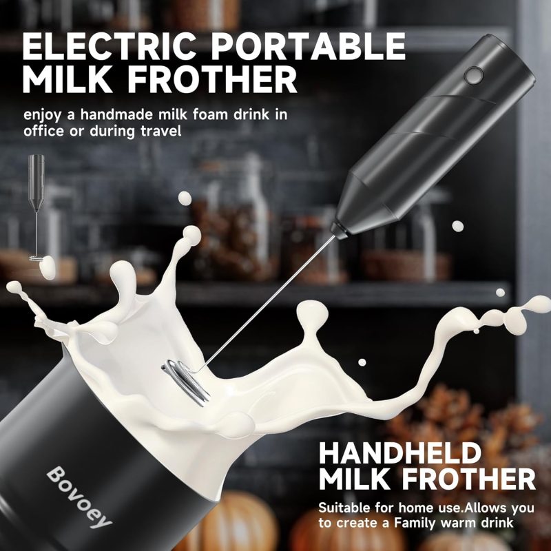 Electric Milk Frother Handheld Bundle - Image 2