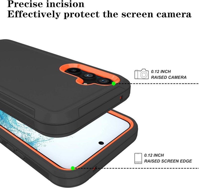 A54 Phone Case for Galaxy A54 5G - Black Orange - Image 5