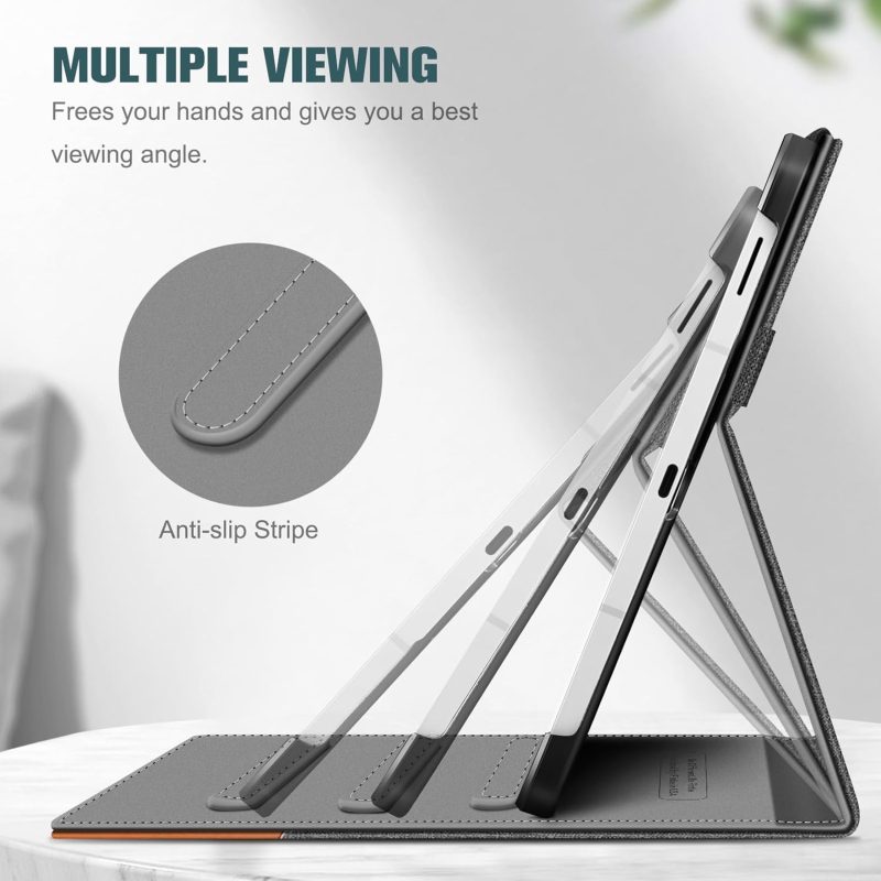 S10 Fintie Case for Samsung Galaxy Tab S10 Lite/ S10 FE/ S9 FE 5G 10.9 Inch/Tab S9 11 Inch with S Pen Holder Multi-Angle Viewing Protective Cover with Pocket Auto Sleep/Wake Denim Gray - Image 3