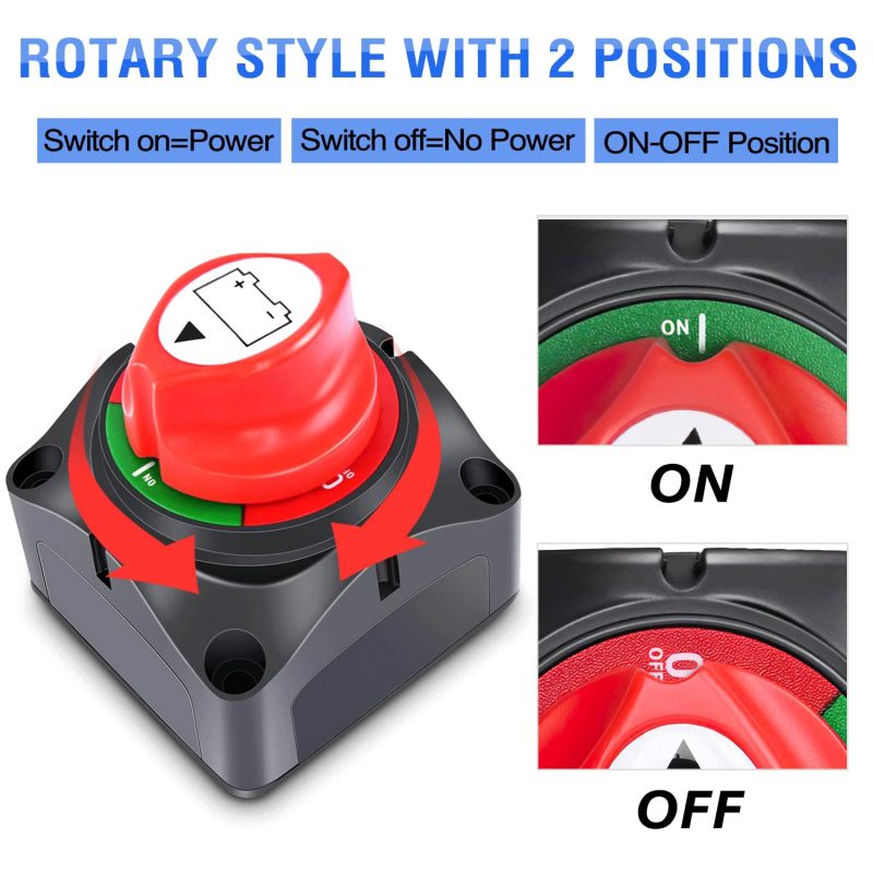 Nilight - 90015A Battery Switch 12-48V Waterproof Heavy Duty Battery Power Cut Master Switch Disconnect Isolator For Car Vehicle Rv And Marine Boat (On/Off) - Image 6