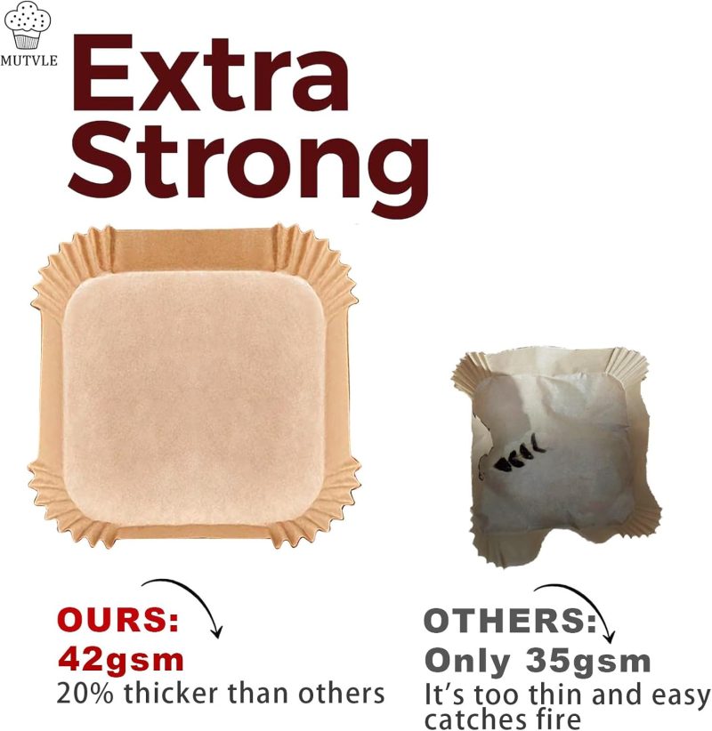 Large Air Fryer Disposable Paper Liners Square 9 Inch - Image 4