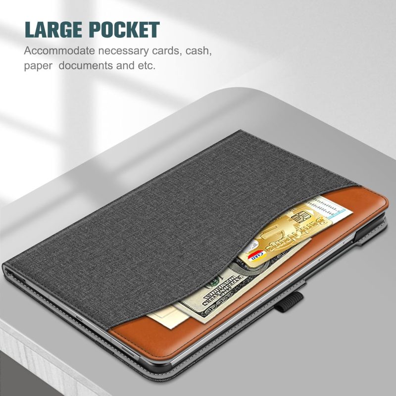 S10 Fintie Case for Samsung Galaxy Tab S10 Lite/ S10 FE/ S9 FE 5G 10.9 Inch/Tab S9 11 Inch with S Pen Holder Multi-Angle Viewing Protective Cover with Pocket Auto Sleep/Wake Denim Gray - Image 6