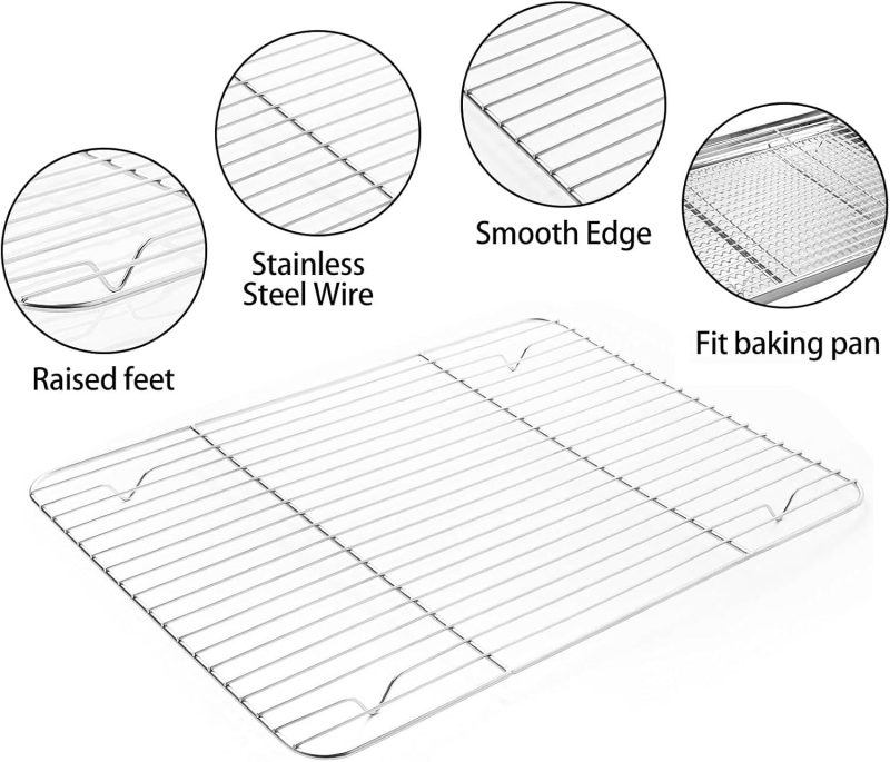 Stainless Steel Baking Sheet Tray Cooling Rack With Silicone Baking Mat Set - Image 4