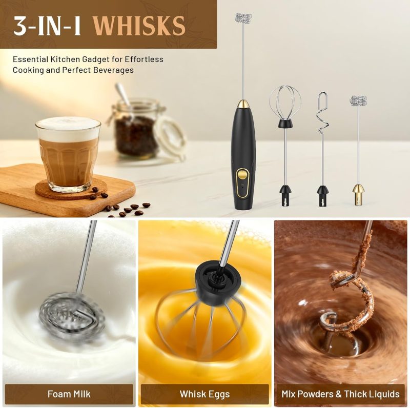 Rechargeable Milk Frother Wand With Stand - Image 3