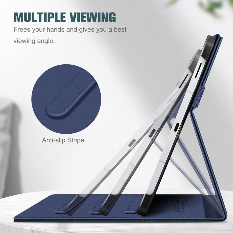 S10 Fintie Case for Samsung Galaxy Tab S10 Lite/ S10 FE/ S9 FE 5G 10.9 Inch/Tab S9 11 Inch with S Pen Holder Multi-Angle Viewing Protective Cover with Pocket Auto Sleep/Wake Dark Blue - Image 3