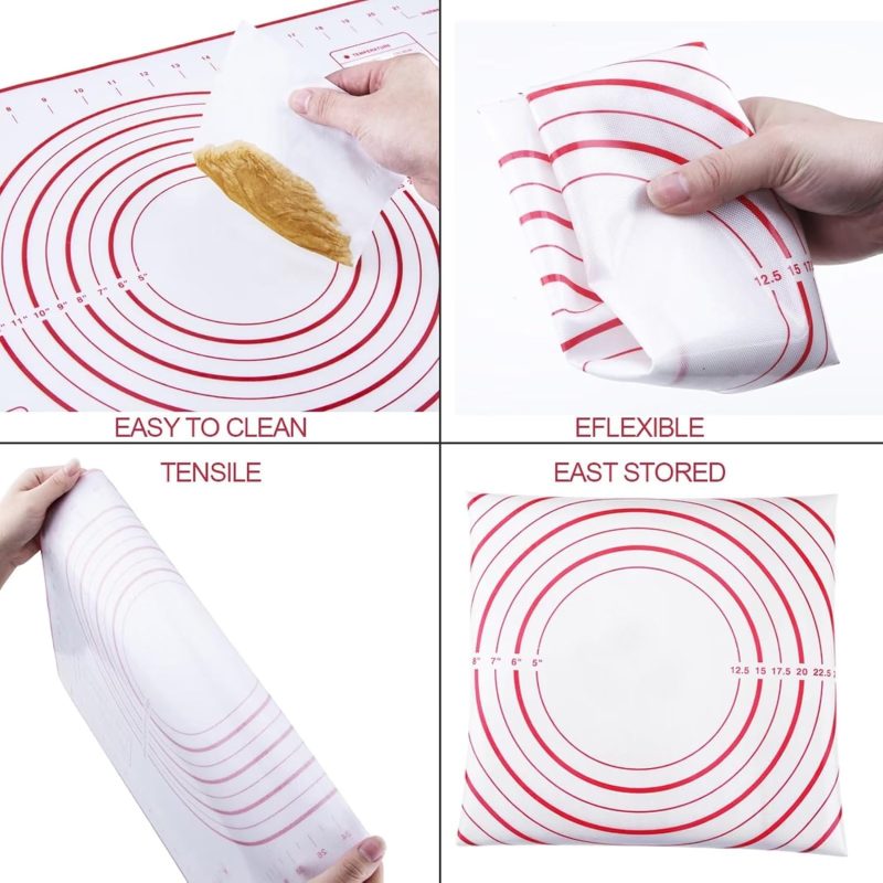 Stainless Steel Rolling Pin And Silicone Mat Set - Image 4