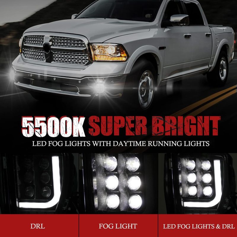 Bunker Indust Dodge Ram Led Fog Light With Daytime Running Light Set - Image 3