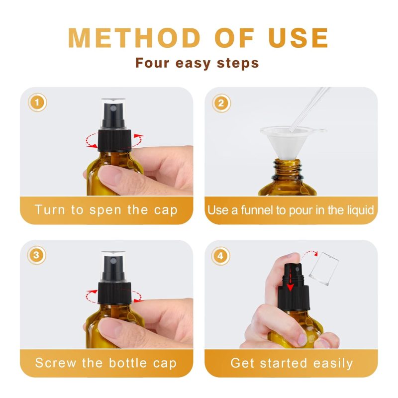 Amber Glass Spray Bottles 4Oz - Image 3