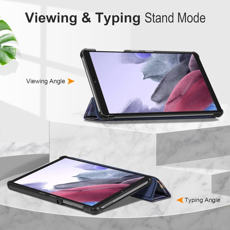 2021 Fintie Slim Case for Samsung Galaxy Tab A7 Lite 8.7 Inch 2021 Model (SM-T220/T225/T227) Ultra Thin Lightweight Hard Back Shell Tri-Fold Stand Cover Blooming Hibiscus - Image 3