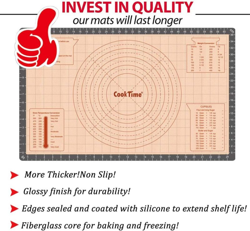 Silicone Pastry Baking Mat Non Stick-Large Rolling Dough With Measurements-Non Slip Pizza - Image 5