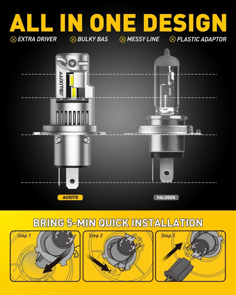 Auxito New Upgraded H4 Bulbs - Image 6