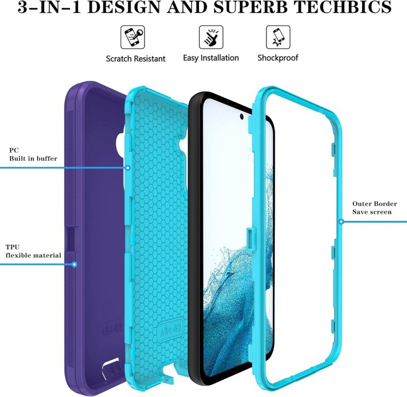 A54 Phone Case for Galaxy A54 5G - Purple SkyBlue - Image 6