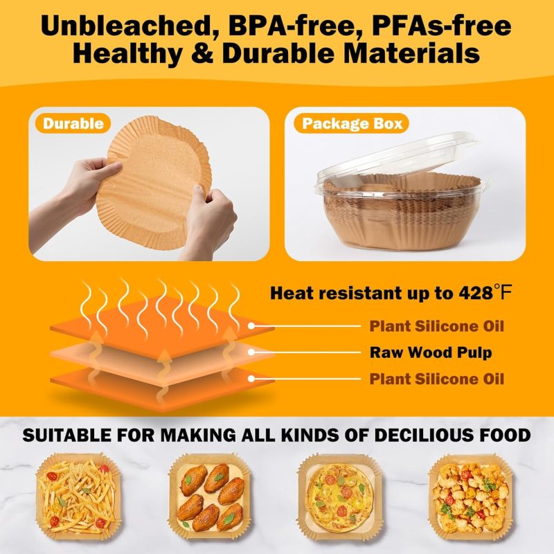 375Pcs Air Fryer Paper Liners - Image 6
