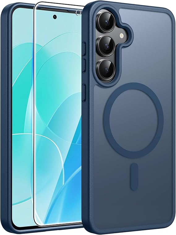 FNTCASE Hybrid Protective Case for Galaxy S25 - Blue-6.7 inch