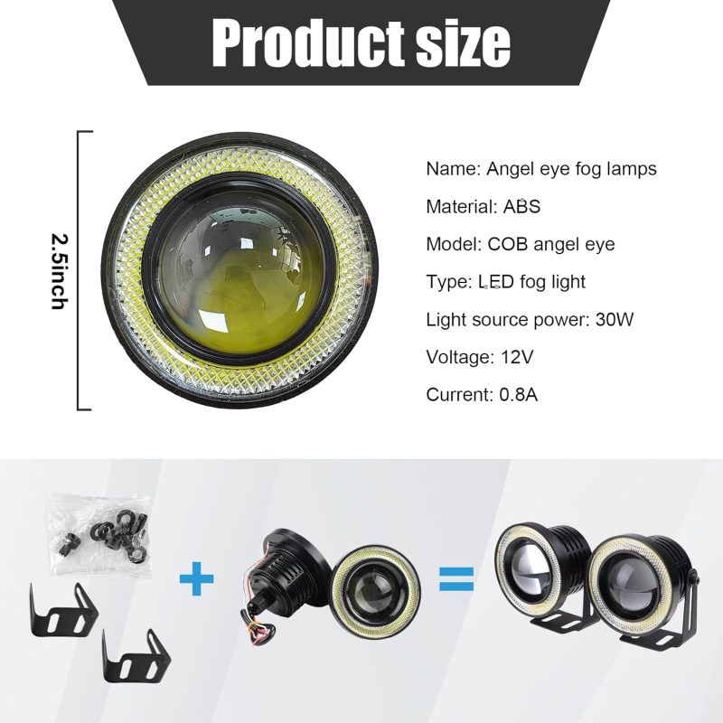 2Pcs Car Angel Eye Fog Light - Image 2
