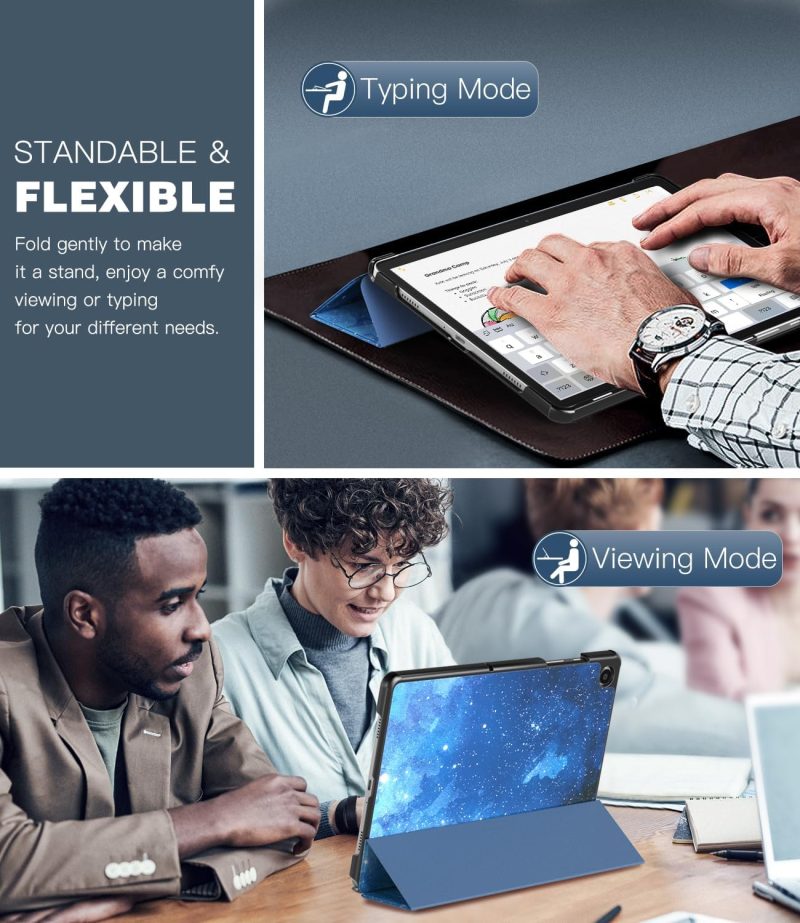 2023 TiMOVO Case for Samsung Galaxy Tab A9+/A9 Plus 11 Inch 2023 Slim Lightweight Stand Hard Back Shell Protective Cover for Galaxy Tab A9+ Tablet SM-X210/X216/X218 Auto Wake/Sleep Blue Starry Sky - Image 3