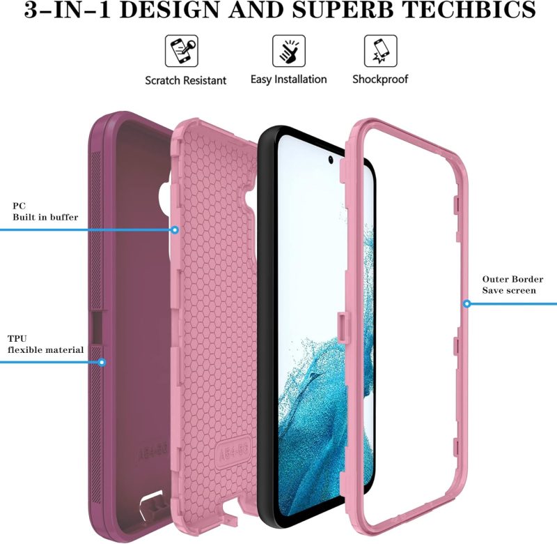 A54 Phone Case for Galaxy A54 5G - WineRed Pink - Image 3