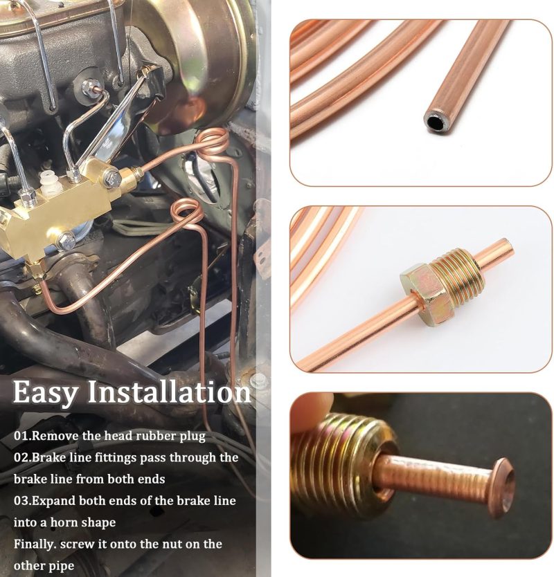25Ft 1/4 Brake Line Kit With 16 Inverted Flare Brake Line Fittings - Image 4