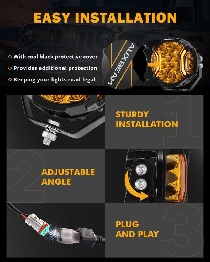 Auxbeam V-Ultra Series Led Round Light Pods - Image 5