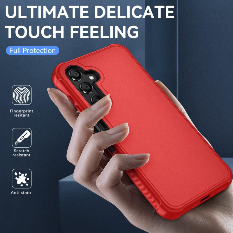A16 Hybrid Protective Case for Galaxy A16 5G - Bright Red/Black - Image 2