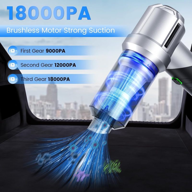 Arify Pro Car Vacuum Portable Cordless With 18000Pa Super Suction - Image 2