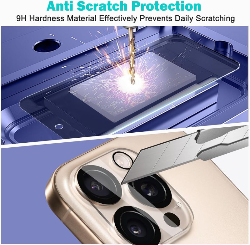 PEHAEL 3+3Pack for iPhone 16 Pro Max Privacy Screen Protector with Camera Lens Protector Full Coverage Anti-Spy Tempered Glass Film 9H Hardness Easy Installation Bubble Free [6.9 inch] - Image 6