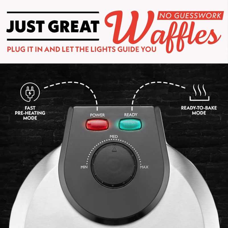 Gourmia Belgian Waffle Maker – Compact Design With Upright Storage - Image 3